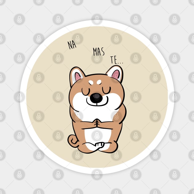 Namaste Shiba Inu Magnet by huebucket